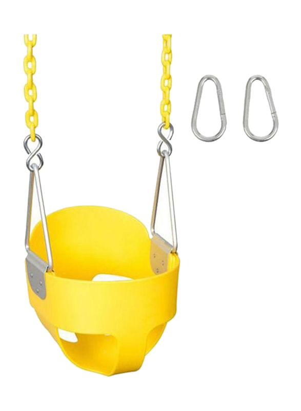 Rainbow Toys Outdoor Swing Set with Hooks, Yellow, Ages 3+