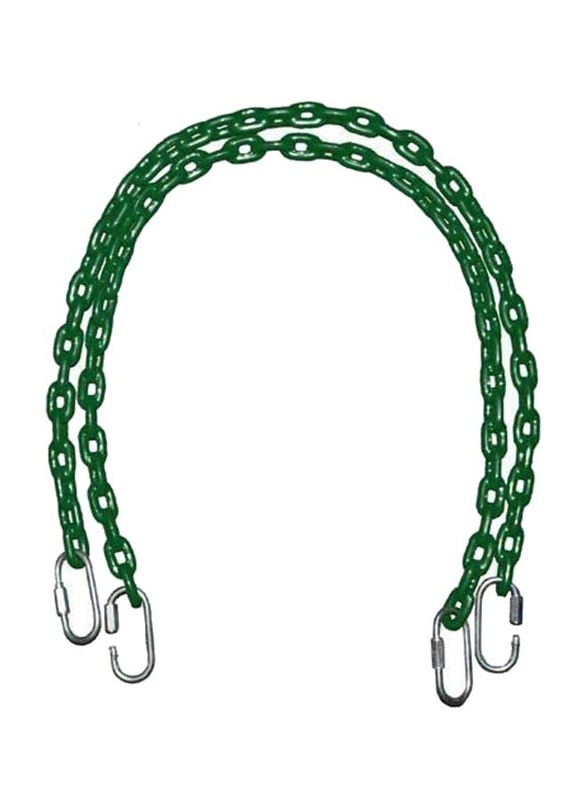 RBWTOYS Metal Coloured Coated Chain with Metal Hooks Set for Kids, 1.5-Meter, RW13135, Green, Ages 2+