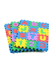 Rainbow Toys 36-Piece Alphabets and Number Puzzle Mat Set, Multicolor