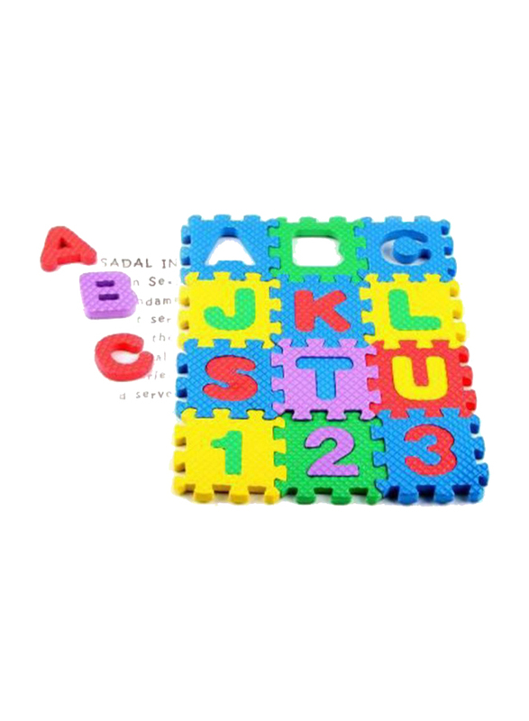 Rainbow Toys 36-Piece Alphabets and Number Puzzle Mat Set, Multicolor