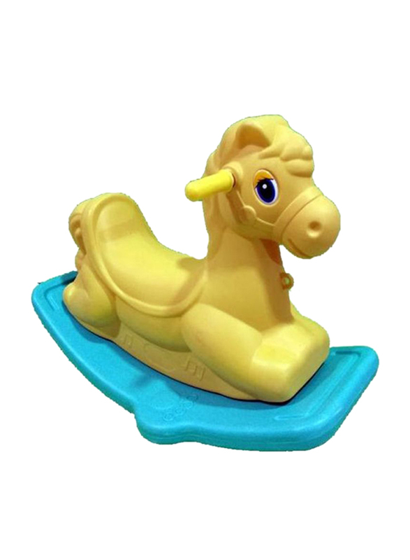 Rainbow Toys Plastic Rocking Horse See Saw, 16370, Yellow, Ages 3+