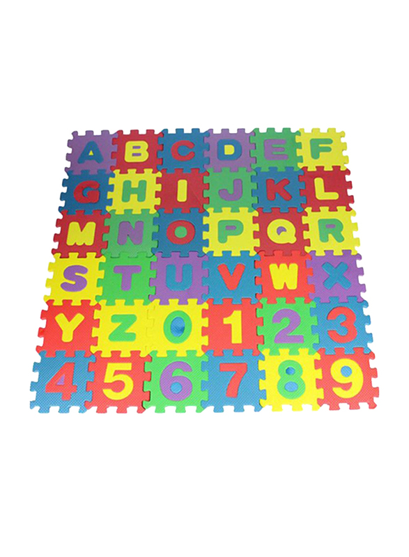 Rainbow Toys 36-Piece Children's Alphanumeric Educational Toys Foam Puzzle Mats, Multicolor