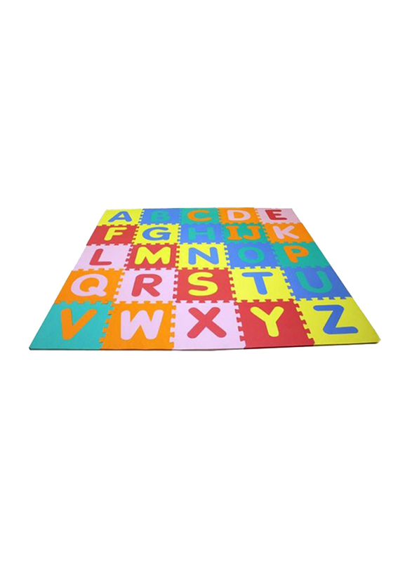 Rainbow Toys 25-Piece Set A To Z Alphabet Printed Puzzle Foam Play Mat, Multicolor