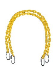 RBWTOYS Metal Coloured Coated Chain with Metal Hooks Set for Kids, 1.5-Meter, RW13135, Yellow, Ages 2+
