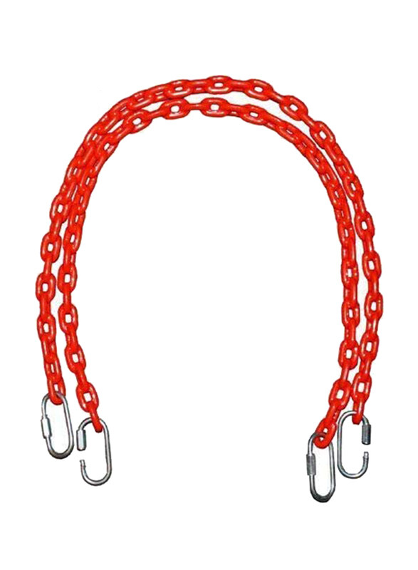 

RBWTOYS Metal Coloured Coated Chain with Metal Hooks Set for Kids, 1.5-Meter, RW13135, Red, Ages 2+