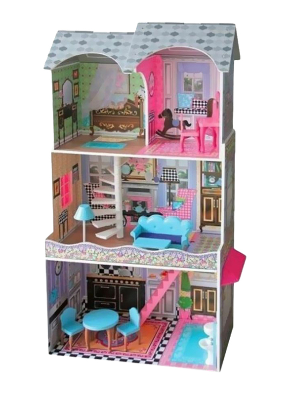 Rainbow Toys Wooden Doll House Set, Ages 5+