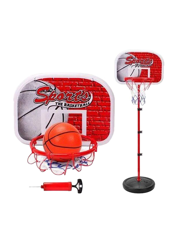 Rainbow Toys Adjustable Basketball Stand with Ball and Hoop Set, Ages 12+