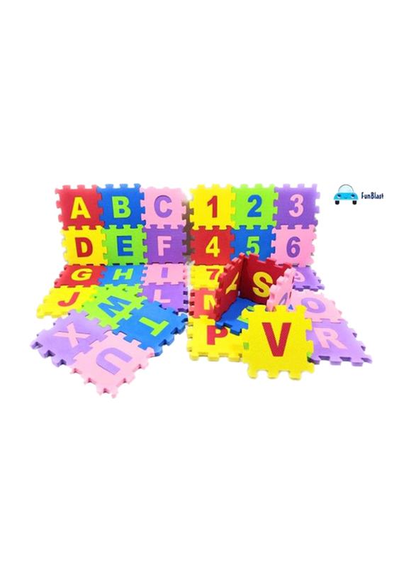 رينبو تويز بساط لعب مطاطي احجية الاحرف والارقام من 36 قطعة, B07NX15BY8, متعدد الالوان