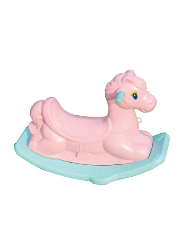 Rainbow Toys Baby Rocking Horse Colorful Ride On, Pink/Blue, Ages 2+