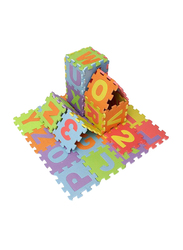 Rainbow Toys 36-Piece Set Letters and Number Puzzle Play Mat, Multicolor