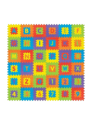 Rainbow Toys 36-Piece Alphabet and Number Puzzle Foam Mat Set, Multicolor