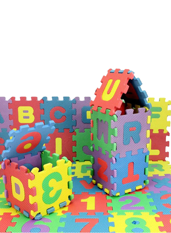 Rainbow Toys 36-Piece Alphabet and Number Puzzle Foam Mat Set Multicolor