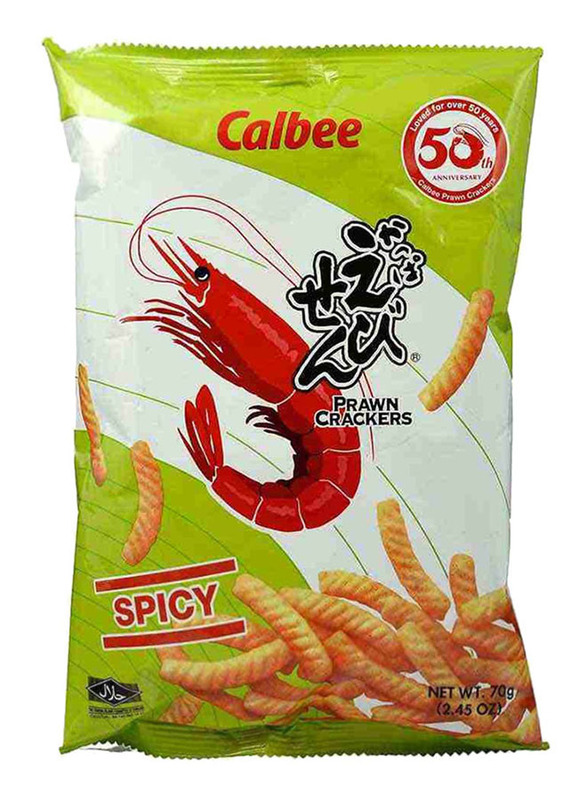 Calbee Spicy Flavor Prawn Crackers, 70g