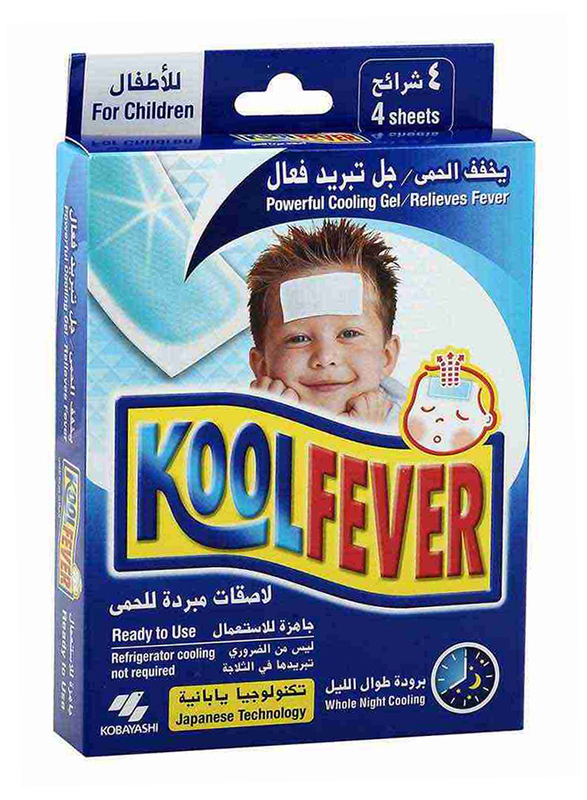 Kool Fever 4-Sheet Powerful Cooling Gel for Children