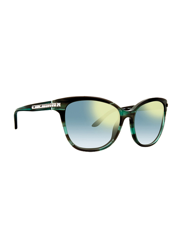 Badgley Mischka Monique Full Rim Butterfly Emerald Sunglasses for Women, Green Lens, 56/17/130