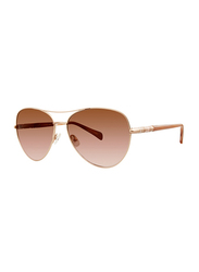 Badgley Mischka Melina Full Rim Aviator Gold Sunglasses for Women, Rose Gold Lens, 59/15/140