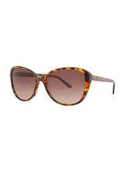 Badgley Mischka Petra Full Rim Cat Eye Tortoise Sunglasses for Women, Brown Lens, 56/16/135