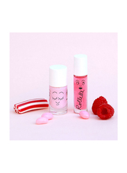 Nailmatic Kids 2-Piece Holidays Duo Set, Polly Nail Polish and Raspberry Lip Gloss, Light Pink Glitter/Raspberry, Multicolor