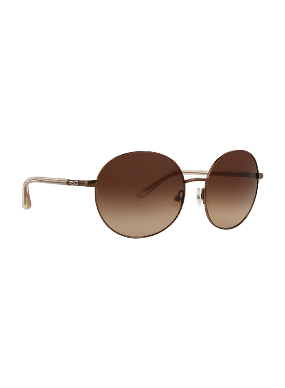 Badgley Mischka Noemie Full Rim Round Rose Gold Sunglasses for Women, Brown Lens, 55/16/130
