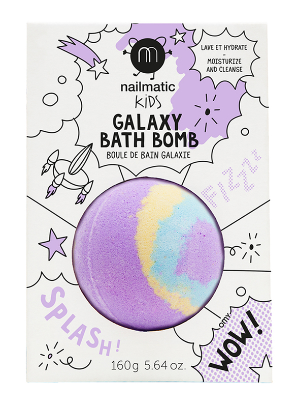 Nailmatic Kids 160g Pulsar Bath Ball, Purple/Yellow/Blue