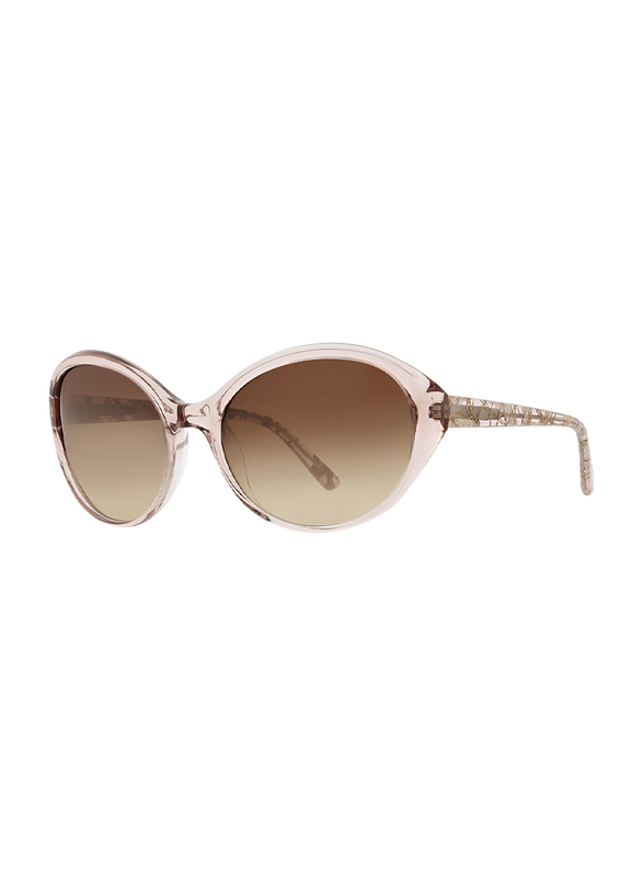 Badgley Mischka Nora Full Rim Oval Blush Sunglasses for Women, Brown Lens, 59/18/130