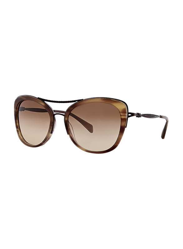 Badgley Mischka Adrienne Full Rim Butterfly Brown Sunglasses for Women, Toffee Lens, 55/17/135