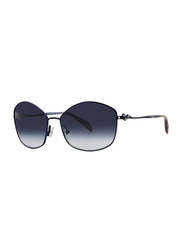 Badgley Mischka Lynette Full Rim Hexagonal Black Sunglasses for Women, Dark Grey Lens, 60/16/130