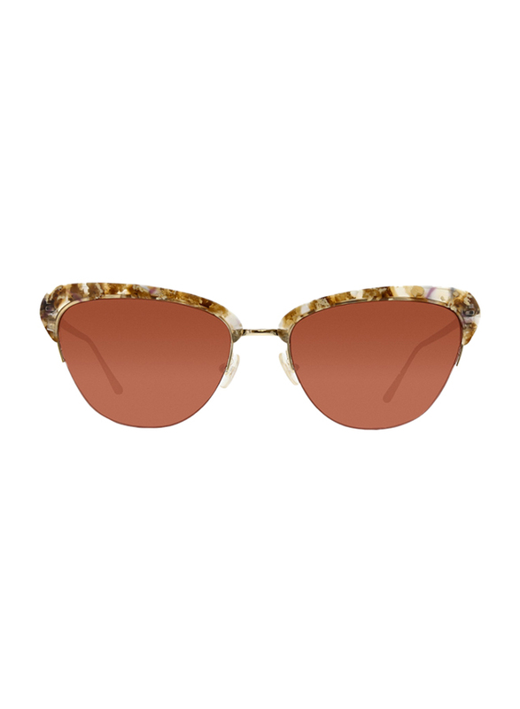 Badgley Mischka Janae Full Rim Cat Eye Rose Gold Sunglasses for Women, Brown Lens, 55/18/135