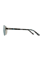 Badgley Mischka Elena Full Rim Aviator Gun Metal Sunglasses for Women, Blue Lens, 58/15/140
