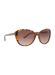 Badgley Mischka Petra Full Rim Cat Eye Tortoise Sunglasses for Women, Brown Lens, 56/16/135