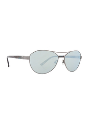 Badgley Mischka Elena Full Rim Aviator Gun Metal Sunglasses for Women, Blue Lens, 58/15/140