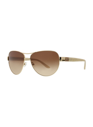 Badgley Mischka Philise Full Rim Aviator Gold Sunglasses for Women, Brown Lens, 61/15/130