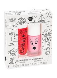 Nailmatic Kids 2-Piece Holidays Duo Set, Cookie Nail Polish and Strawberry Lip Gloss, Pink/Strawberry, Multicolor