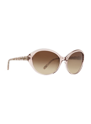Badgley Mischka Nora Full Rim Oval Blush Sunglasses for Women, Brown Lens, 59/18/130