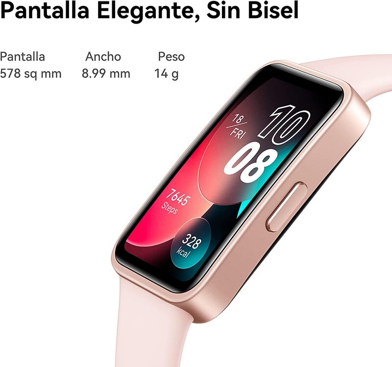 HUAWEI Band 8 Smart Watch, Ultra-thin Design, Scientific Sleeping Tracking, 2-week battery life, Compatible with Android & iOS, 24/7 Health Management, Sakura Pink