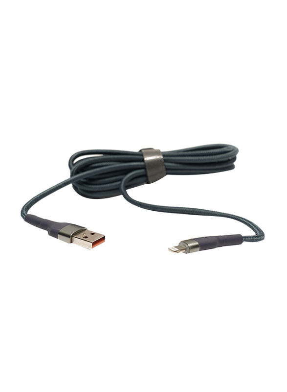 Jbq Braided Lightning Cable, USB Type-A to Lightning for Smartphones/Tablets, CA-2M, Black