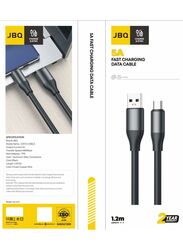 JBQ Type-C Data Cable Charger 5A Fast Charging and Sync Transfer Speed of 480Mbps 120cm Black CA-612
