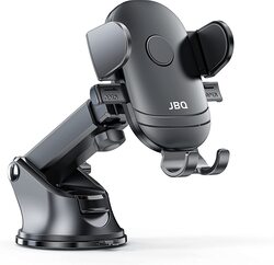 JBQ 2-in-1 Semi Automatic Car Phone Holder, Black