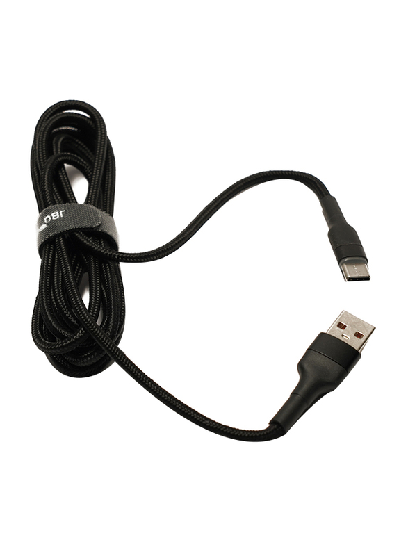 Jbq Braided USB Type-C Cable, USB Type-A to USB Type-C for Smartphones/Tablets, CA-2M, Black