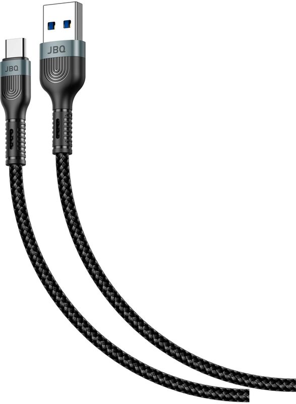 JBQ 3A Fast Charging USB Type-C Data Cable Charge and Sync (Aluminium Alloy) 150cm Black CA-730