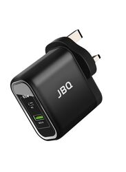 JBQ Dual Port Fast Charger GaN 65W PD + QC3.0 Black HC-765