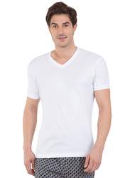 Jockey Men's 24X7 Short Sleeve V-Neck T-Shirt, 2726-0105, Medium, White