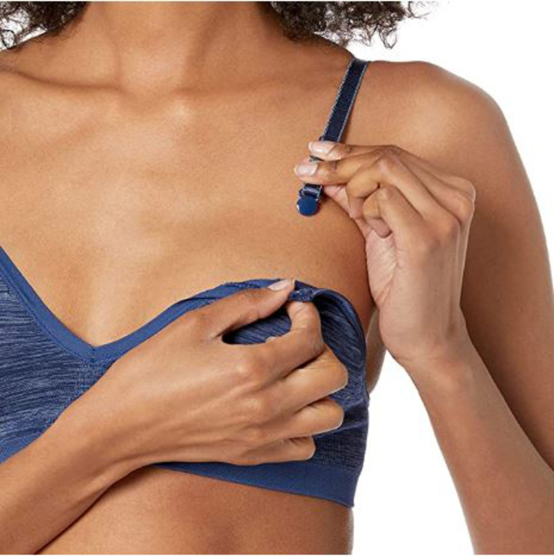 Hanes Women's Convertible Seamless Wire Free Bra, Navy Blue, Small