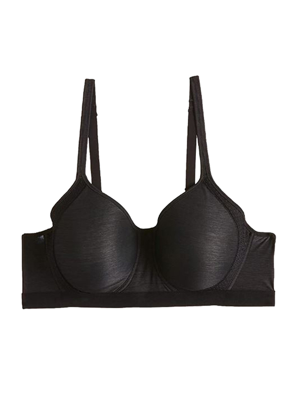 Hanes X-Temp Foam Wire Free Bra, Black, Small