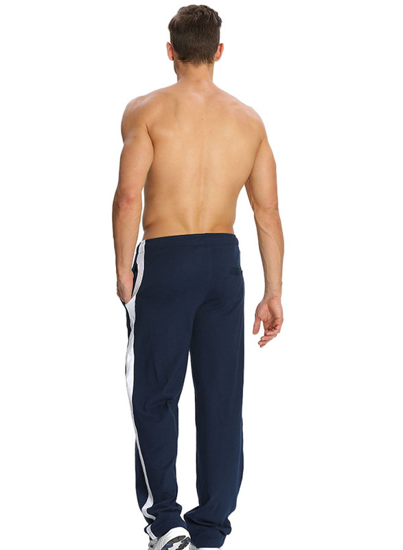 Jockey Men's Sports Star Track Pants, 9508-0103, Small, Thunder Blue/White