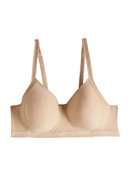 Hanes X-Temp Foam Wire Free Bra, Nude Beige, Small