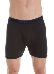 Hanes 4-Piece Ultimate Stretch Boxer Brief Set for Men, U9BBB4, Black/Grey, Small