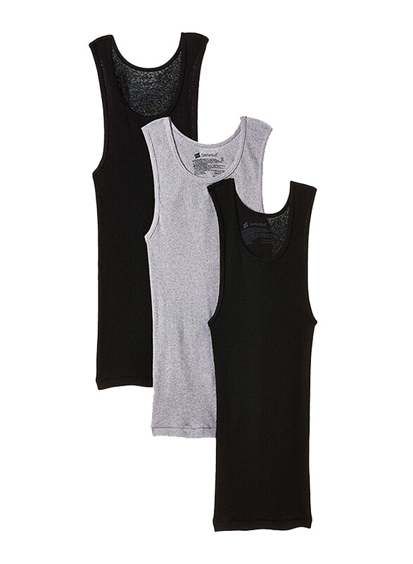

Hanes 3-Pieces Dyed Tank Vest for Boys, Multicolor, Large