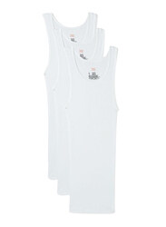 Hanes 3-Piece Ultimate ComfortSoft Square Neck A-Shirts Tanks Set for Men, 7990W3, White, Medium