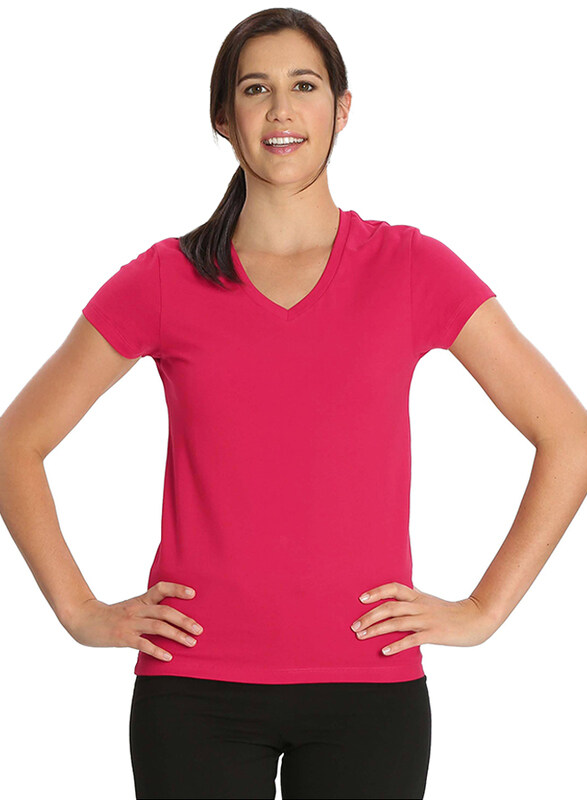 

Jockey Ladies 24X7 Short Sleeve V-Neck T-Shirt for Women, Small, Ruby